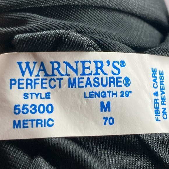Vintage‎ Warner's Medium M Perfect Measure Black Nylon Half Slip Skirt Lingerie - Picture 3 of 4